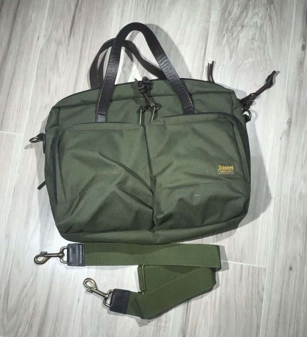 Filson Dryden Briefcase Otter Green Nylon laptop travel bag